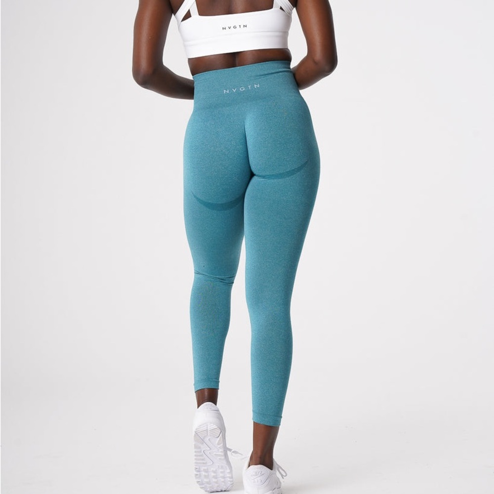 NVGTN Women's Teal Contour High-Waisted Seamless Leggings